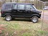 My Shorty Chevy-Hardly a showvan-but we were amused at the accidental precision parking-note the 2x4 and tire placement